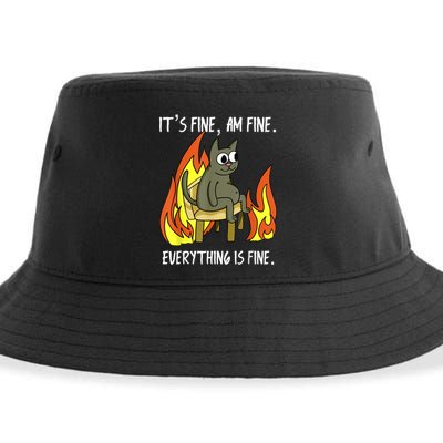 Cat ItS Fine IM Fine Everything Is Fine Sustainable Bucket Hat