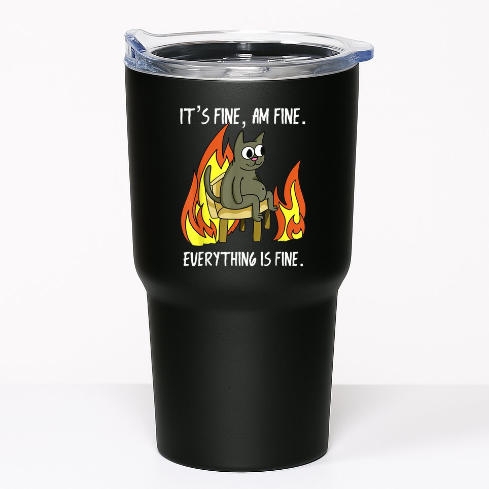 Cat ItS Fine IM Fine Everything Is Fine Tumbler
