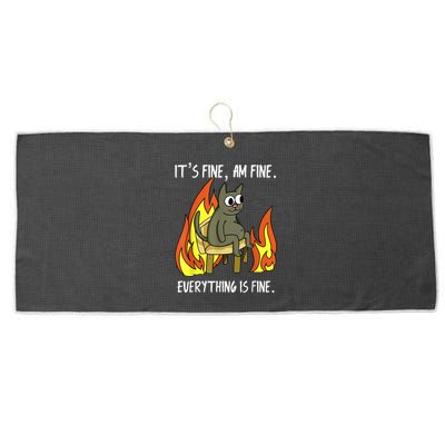 Cat ItS Fine IM Fine Everything Is Fine Large Microfiber Waffle Golf Towel