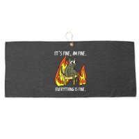 Cat ItS Fine IM Fine Everything Is Fine Large Microfiber Waffle Golf Towel