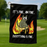Cat ItS Fine IM Fine Everything Is Fine Golf Towel