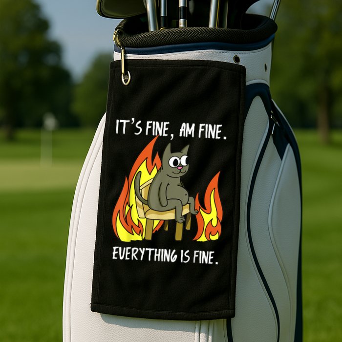 Cat ItS Fine IM Fine Everything Is Fine Golf Towel