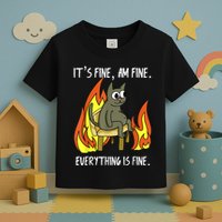Cat ItS Fine IM Fine Everything Is Fine Toddler T-Shirt