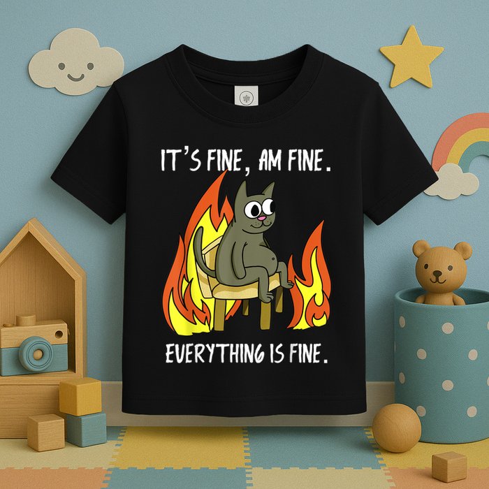 Cat ItS Fine IM Fine Everything Is Fine Toddler T-Shirt