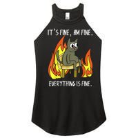 Cat ItS Fine IM Fine Everything Is Fine Women’s Perfect Tri Rocker Tank