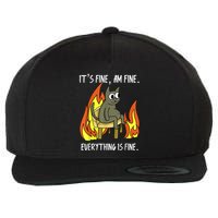 Cat ItS Fine IM Fine Everything Is Fine Wool Snapback Cap