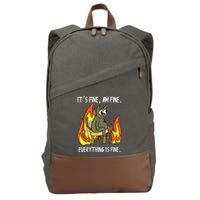 Cat ItS Fine IM Fine Everything Is Fine Cotton Canvas Backpack