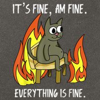 Cat ItS Fine IM Fine Everything Is Fine Cotton Canvas Backpack