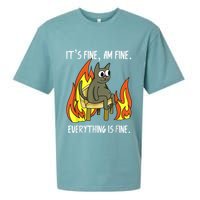 Cat ItS Fine IM Fine Everything Is Fine Sueded Cloud Jersey T-Shirt
