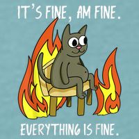 Cat ItS Fine IM Fine Everything Is Fine Sueded Cloud Jersey T-Shirt