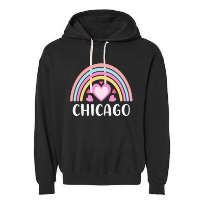 Chicago Illinois for  Rainbow Hearts Garment-Dyed Fleece Hoodie