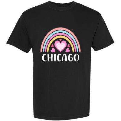 Chicago Illinois for  Rainbow Hearts Garment-Dyed Heavyweight T-Shirt