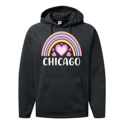 Chicago Illinois for  Rainbow Hearts Performance Fleece Hoodie