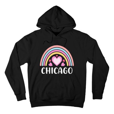 Chicago Illinois for  Rainbow Hearts Hoodie