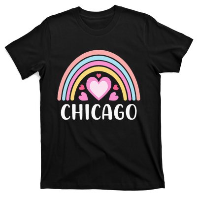 Chicago Illinois for  Rainbow Hearts T-Shirt