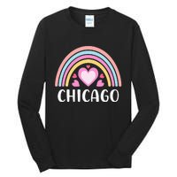 Chicago Illinois for  Rainbow Hearts Tall Long Sleeve T-Shirt