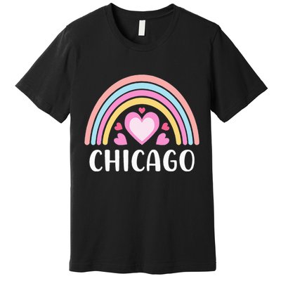 Chicago Illinois for  Rainbow Hearts Premium T-Shirt