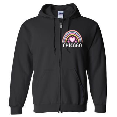 Chicago Illinois for  Rainbow Hearts Full Zip Hoodie