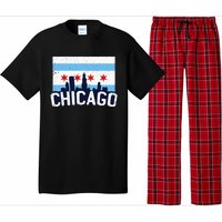 Chicago Illinois Flag City Skyline Chi Town Pride City Flag Pajama Set