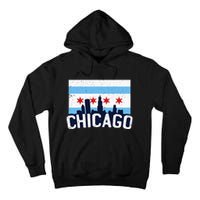 Chicago Illinois Flag City Skyline Chi Town Pride City Flag Tall Hoodie