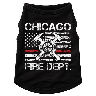 Chicago Illinois Fire Department Thin Red Line Fireman Doggie Tank