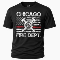 Chicago Illinois Fire Department Thin Red Line Fireman Performance Shirt
