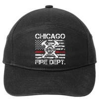 Chicago Illinois Fire Department Thin Red Line Fireman 7-Panel Snapback Hat