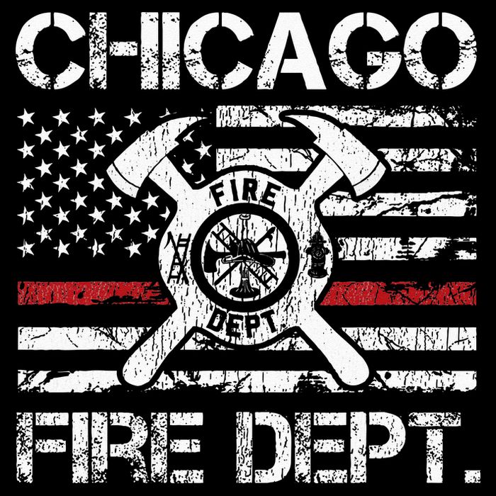 Chicago Illinois Fire Department Thin Red Line Fireman 7-Panel Snapback Hat