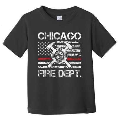 Chicago Illinois Fire Department Thin Red Line Fireman Toddler T-Shirt