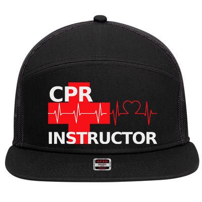 Cpr Instructor First Aid 7 Panel Mesh Trucker Snapback Hat