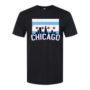 Chicago Illinois Flag City Skyline Chi Town Pride City Flag Softstyle® CVC T-Shirt