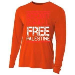 Cott Israel Free Palestine Gaza War Awareness Quote Cute Gift Cooling Performance Long Sleeve Crew