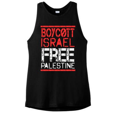 Cott Israel Free Palestine Gaza War Awareness Quote Cute Gift Ladies PosiCharge Tri-Blend Wicking Tank