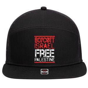 Cott Israel Free Palestine Gaza War Awareness Quote Cute Gift 7 Panel Mesh Trucker Snapback Hat