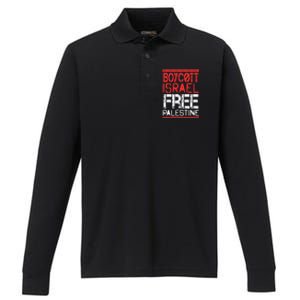 Cott Israel Free Palestine Gaza War Awareness Quote Cute Gift Performance Long Sleeve Polo