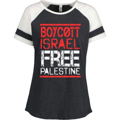 Cott Israel Free Palestine Gaza War Awareness Quote Cute Gift Enza Ladies Jersey Colorblock Tee