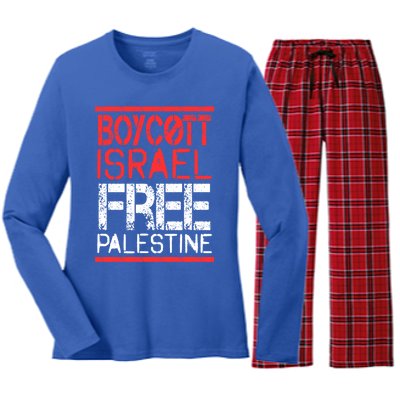 Cott Israel Free Palestine Gaza War Awareness Quote Cute Gift Women's Long Sleeve Flannel Pajama Set 