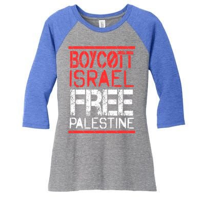 Cott Israel Free Palestine Gaza War Awareness Quote Cute Gift Women's Tri-Blend 3/4-Sleeve Raglan Shirt