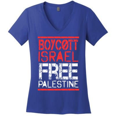 Cott Israel Free Palestine Gaza War Awareness Quote Cute Gift Women's V-Neck T-Shirt