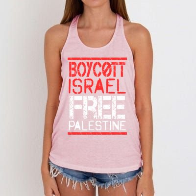 Cott Israel Free Palestine Gaza War Awareness Quote Cute Gift Women's Knotted Racerback Tank