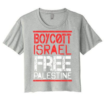 Cott Israel Free Palestine Gaza War Awareness Quote Cute Gift Women's Crop Top Tee