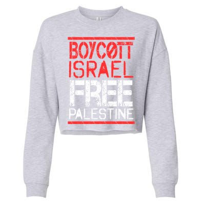 Cott Israel Free Palestine Gaza War Awareness Quote Cute Gift Cropped Pullover Crew