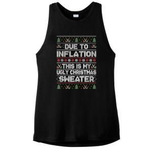 Christmas Inflation Funny Due To Inflation Xmas Sweater Due Merry Christm Ladies PosiCharge Tri-Blend Wicking Tank