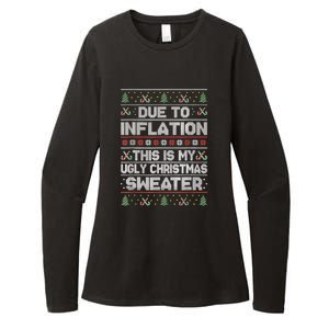 Christmas Inflation Funny Due To Inflation Xmas Sweater Due Merry Christm Womens CVC Long Sleeve Shirt