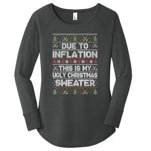 Christmas Inflation Funny Due To Inflation Xmas Sweater Due Merry Christm Women's Perfect Tri Tunic Long Sleeve Shirt