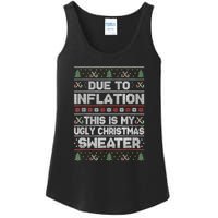 Christmas Inflation Funny Due To Inflation Xmas Sweater Due Merry Christm Ladies Essential Tank