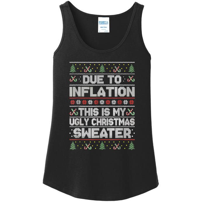 Christmas Inflation Funny Due To Inflation Xmas Sweater Due Merry Christm Ladies Essential Tank