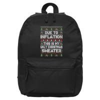 Christmas Inflation Funny Due To Inflation Xmas Sweater Due Merry Christm 16 in Basic Backpack