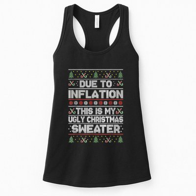 Christmas Inflation Funny Due To Inflation Xmas Sweater Due Merry Christm Womens Tank Top