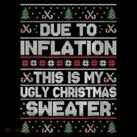 Christmas Inflation Funny Due To Inflation Xmas Sweater Due Merry Christm Pom Pom 12in Knit Beanie